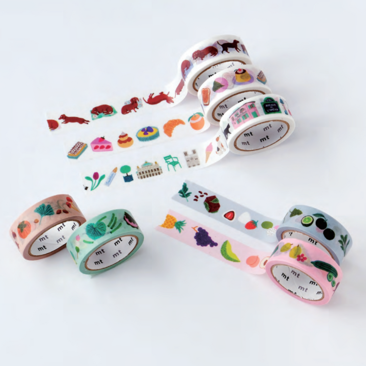 mt x Léa Maupetit Washi Tape — Golden Autumn — with packaging