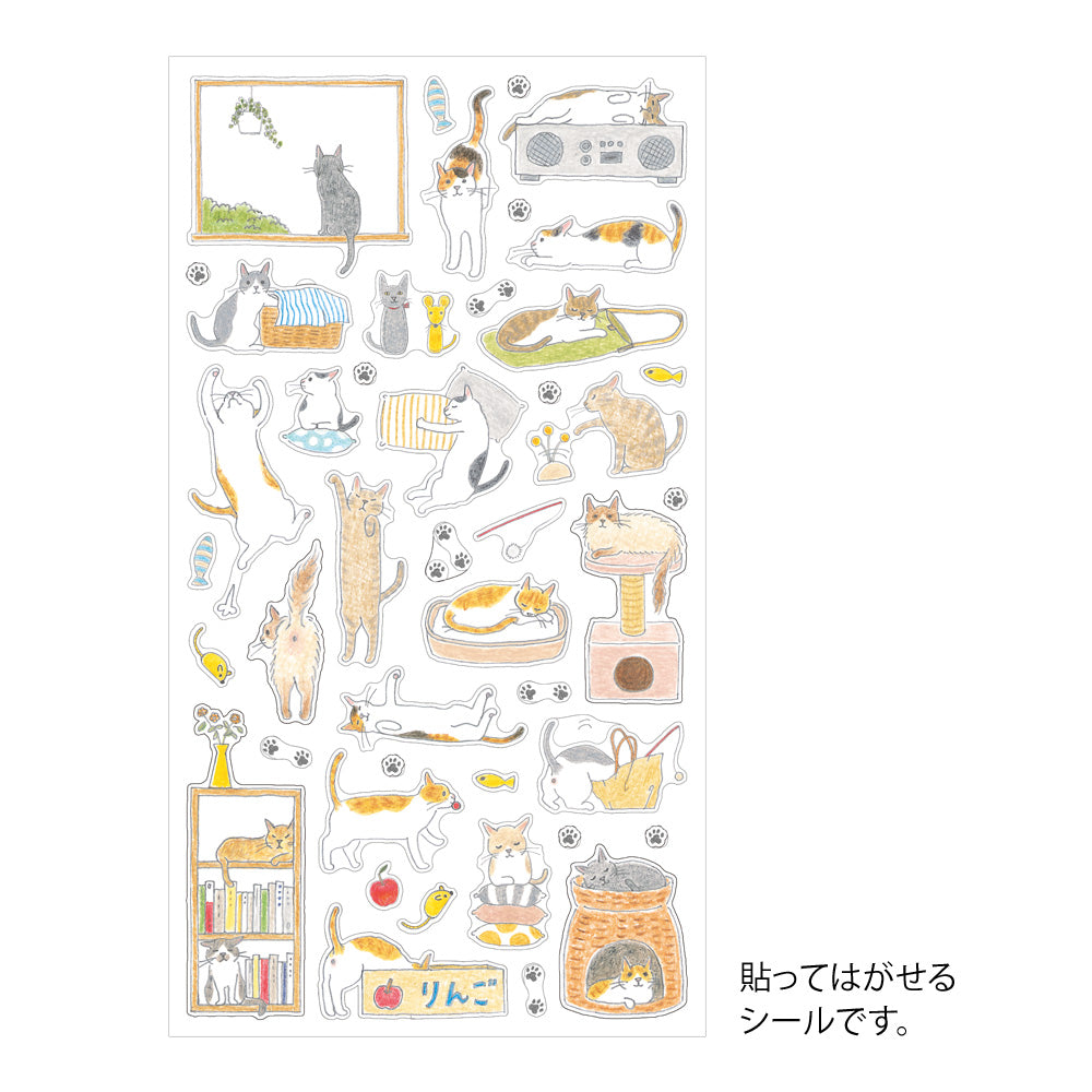 Midori Sticker <M, 1 Sheet> — Cat — sticker detail