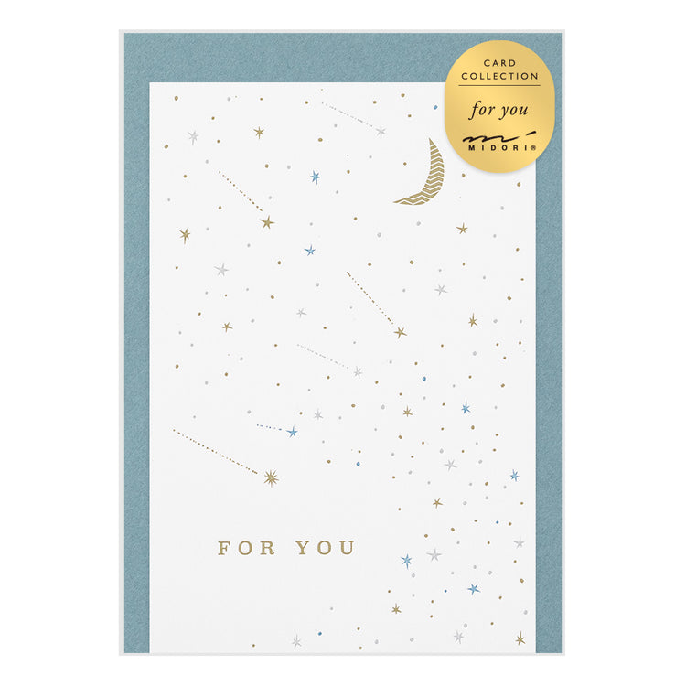 Midori Card — Letterpress Printing Stars — front view
