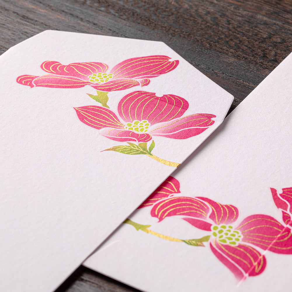 Midori Envelope — Silk-Printing Flowering Dogwood — with packaging