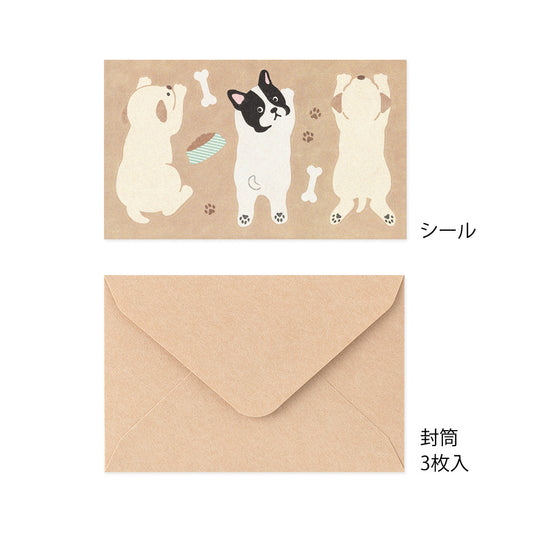 Midori Mini Letter Set with Stickers — Hungry Dog — detail view
