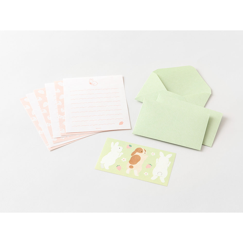 Midori Mini Letter Set with Stickers — Hungry Rabbit — with packaging