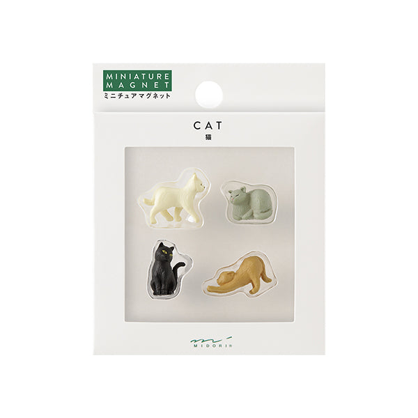 Midori Miniature Magnet <Set of 4> — Cat B — front view