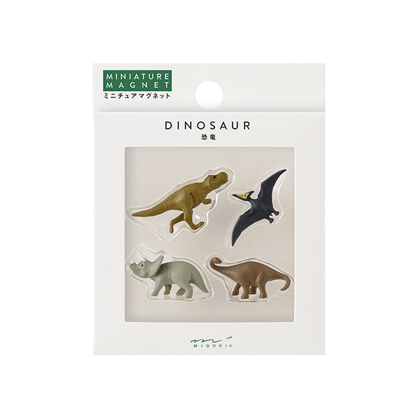Midori Miniature Magnet <Set of 4> — Dinosaur B — front view