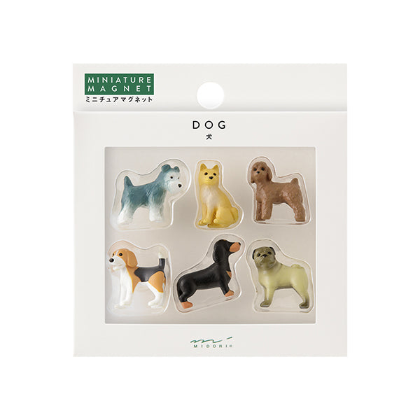 Midori Miniature Magnet <Set of 6> — Dog C — front view