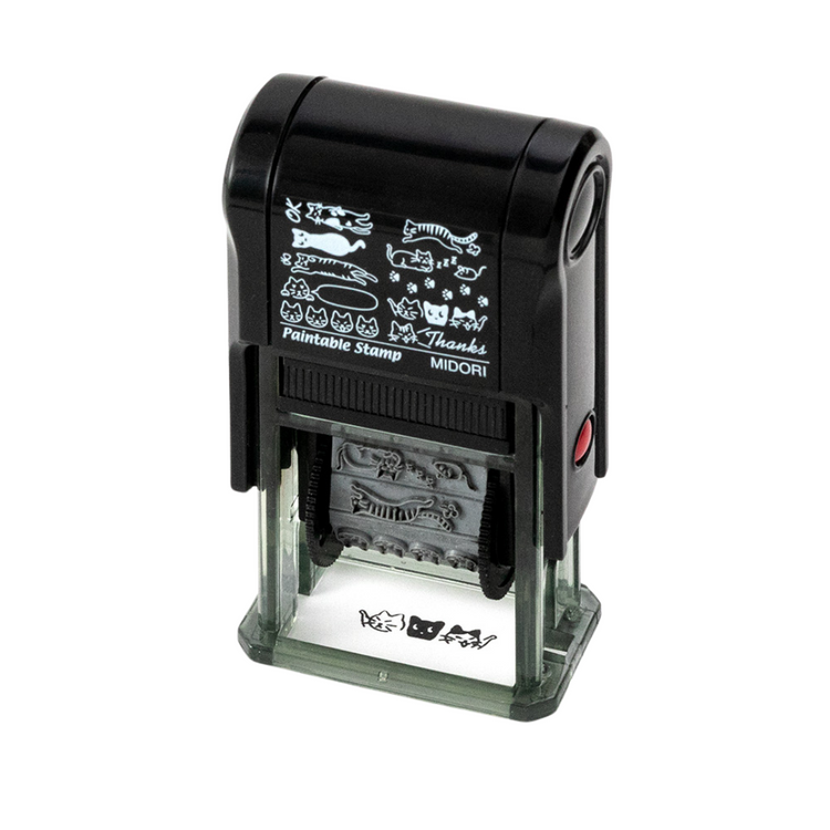 Midori Paintable Rotating Stamp — Cat — stamp front