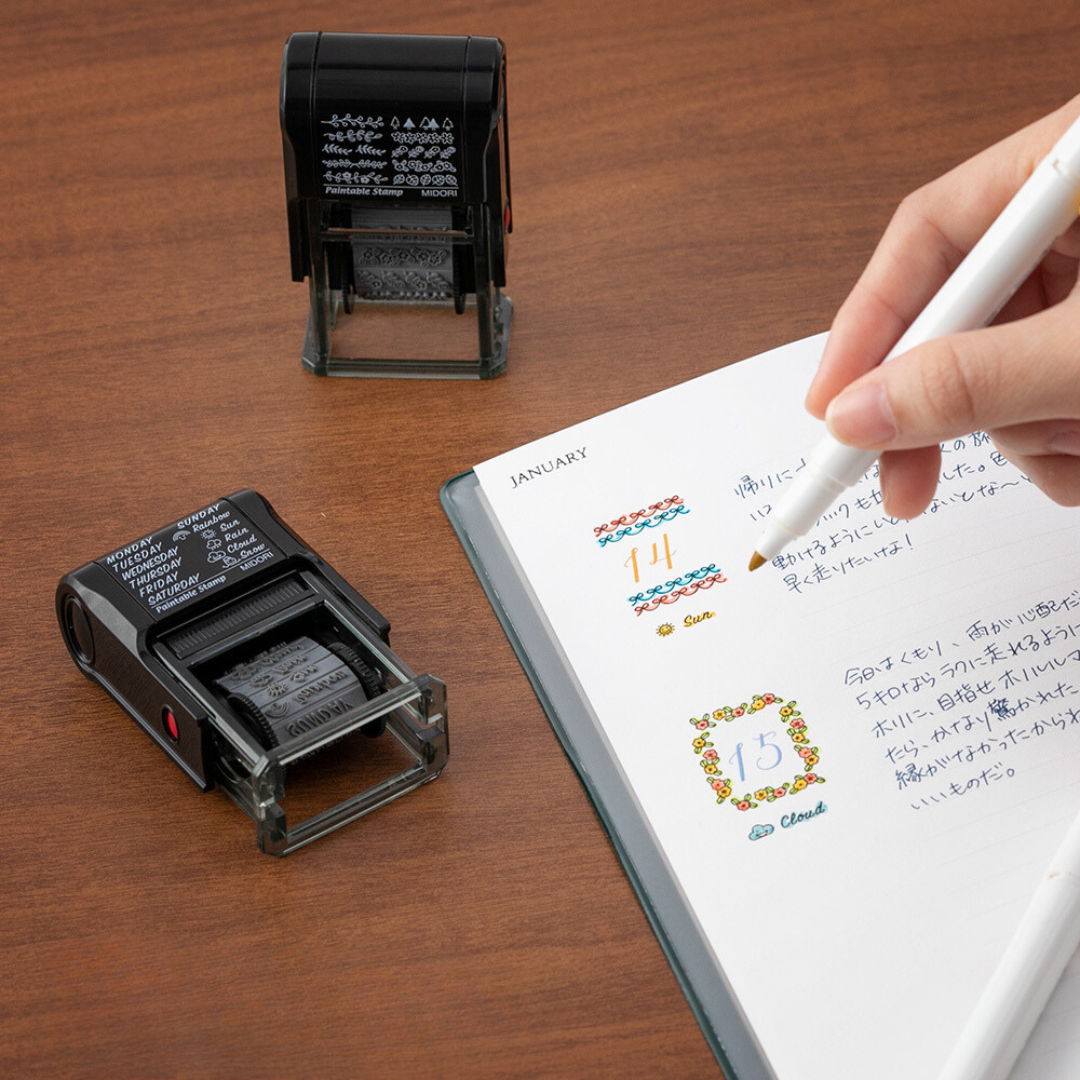 Midori Paintable Rotating Stamp — Cat — with packaging