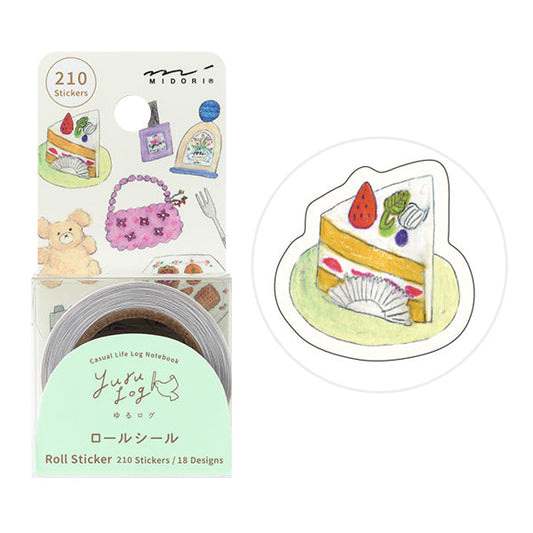 Midori Yuru Log Roll Sticker - Motifs