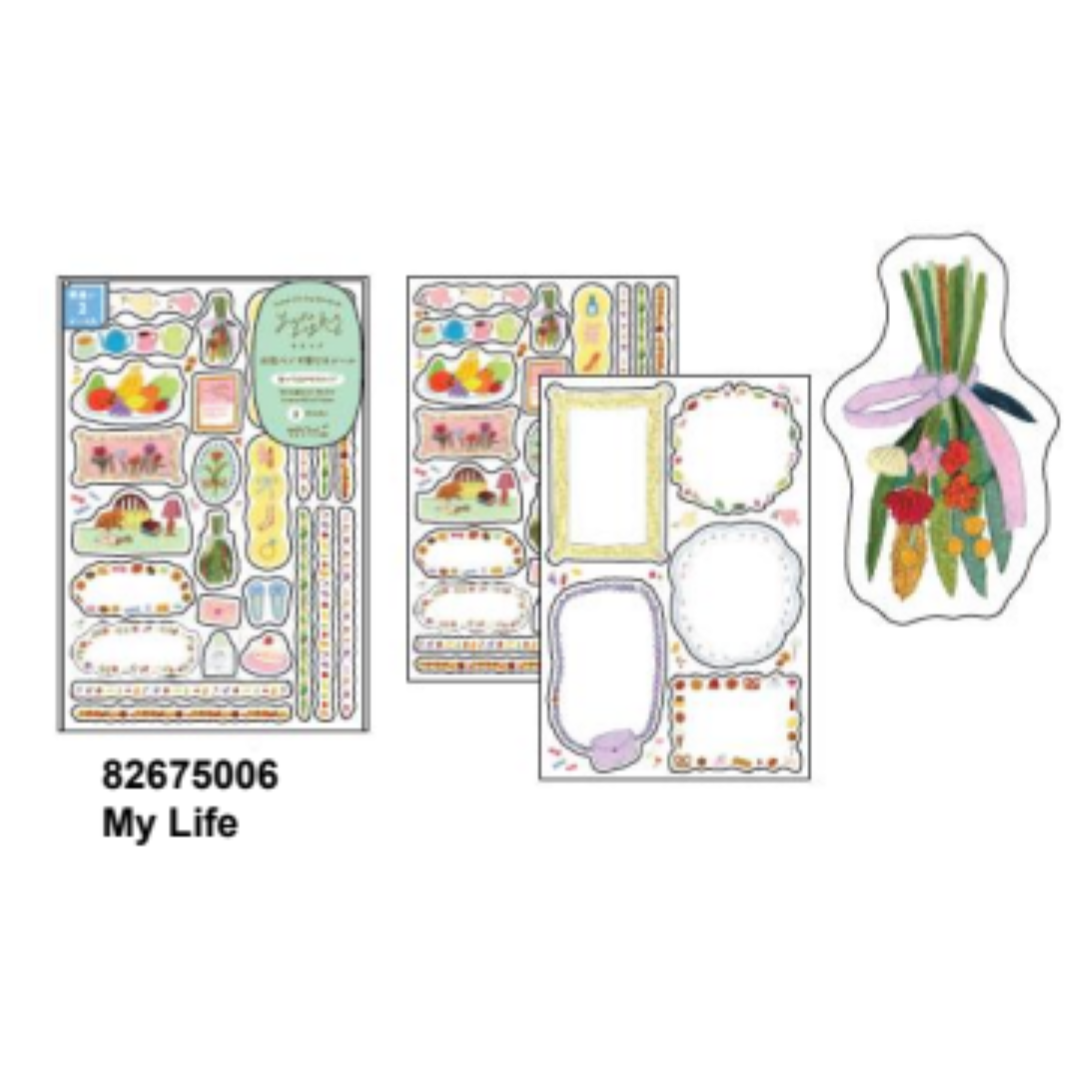 Midori Yuru Log Sticker <2 Sheets> — My Life — sticker detail