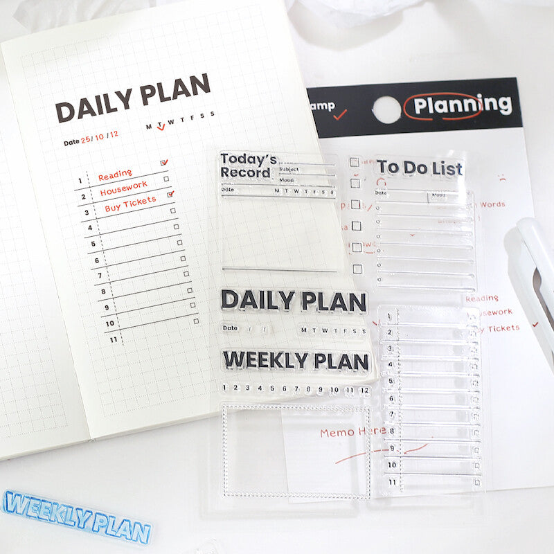 BGM Clear Stamp: Diary — Record Efficiency — stamped impression