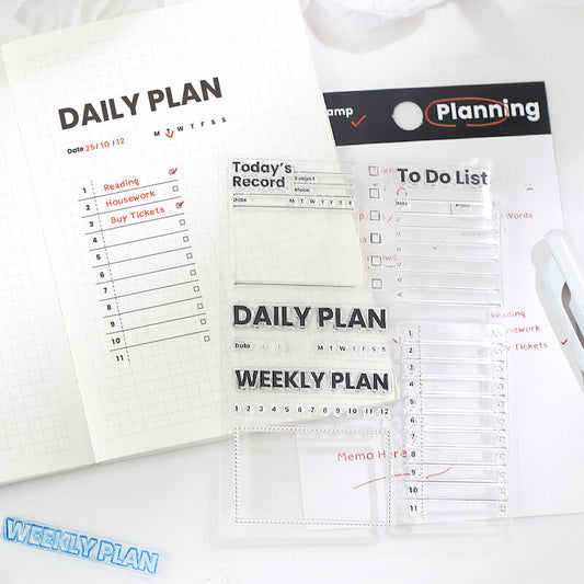 BGM Clear Stamp: Diary — Record Efficiency — stamped impression