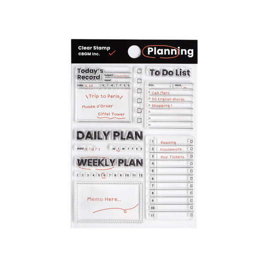 BGM Clear Stamp: Diary — Record Efficiency — stamp front