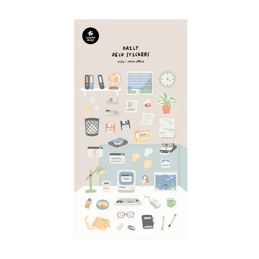 Suatelier Daily Deco Sticker — Retro Office — sheet front