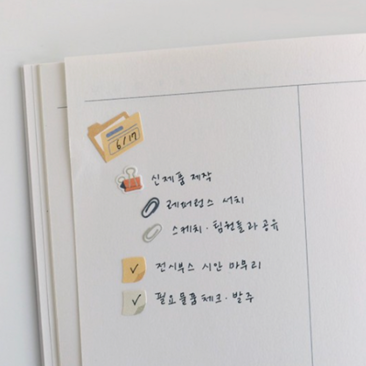 Suatelier Daily Deco Sticker — Retro Office — close-up