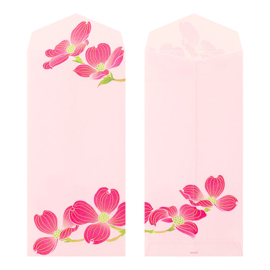 Midori Envelope — Silk-Printing Flowering Dogwood — detail view