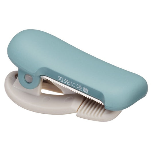 Kokuyo Me Clip-Type Tape Cutter (10-15mm) — Smoky Sky — front view