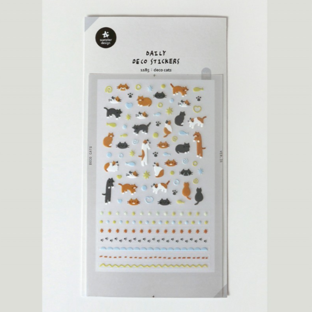 Suatelier Daily Deco Sticker — Deco Cats — sticker detail
