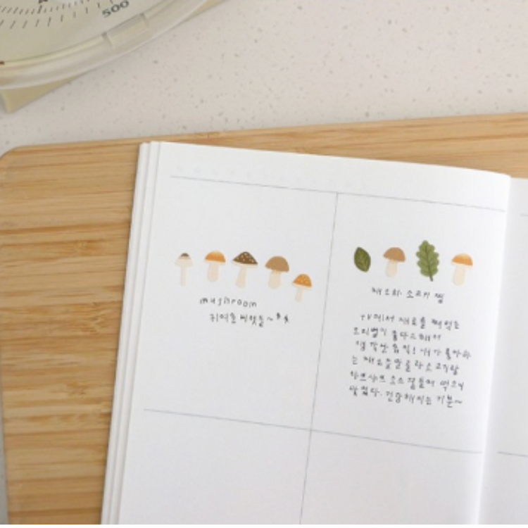 Suatelier Daily Deco Sticker — Little Forest — applied in a journal