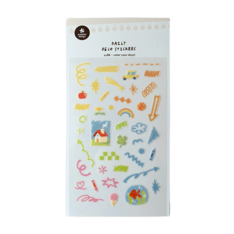 Suatelier Daily Deco Sticker — color your days! — sheet front