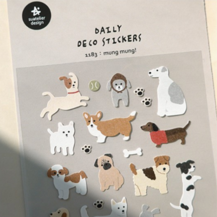 Suatelier Daily Deco Sticker — mung mung! — applied in a journal