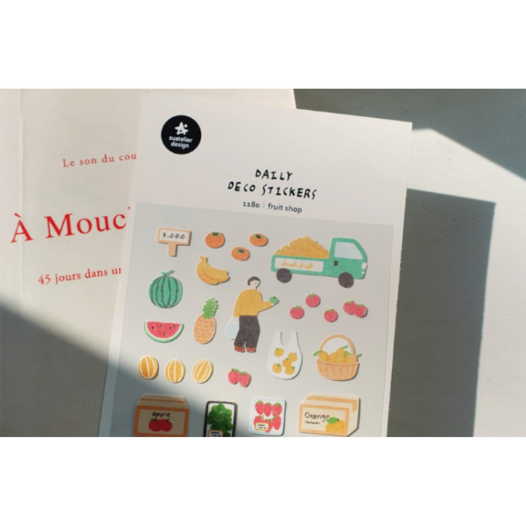 Suatelier Daily Deco Stickers — Fruit Shop — close-up