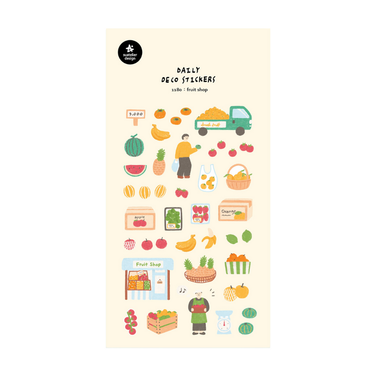 Suatelier Daily Deco Stickers — Fruit Shop — sheet front