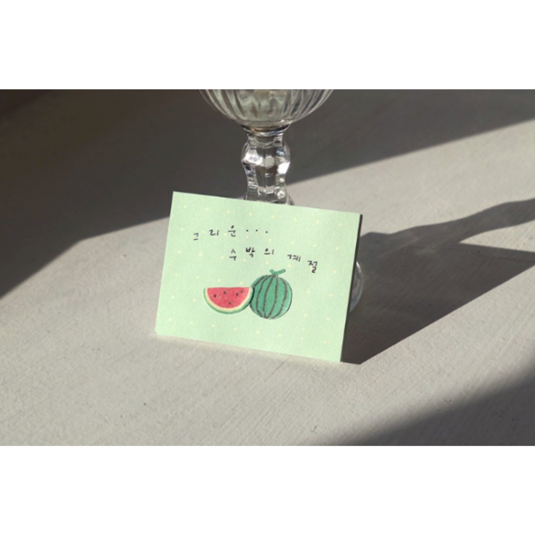 Suatelier Daily Deco Stickers — Fruit Shop — applied in a journal
