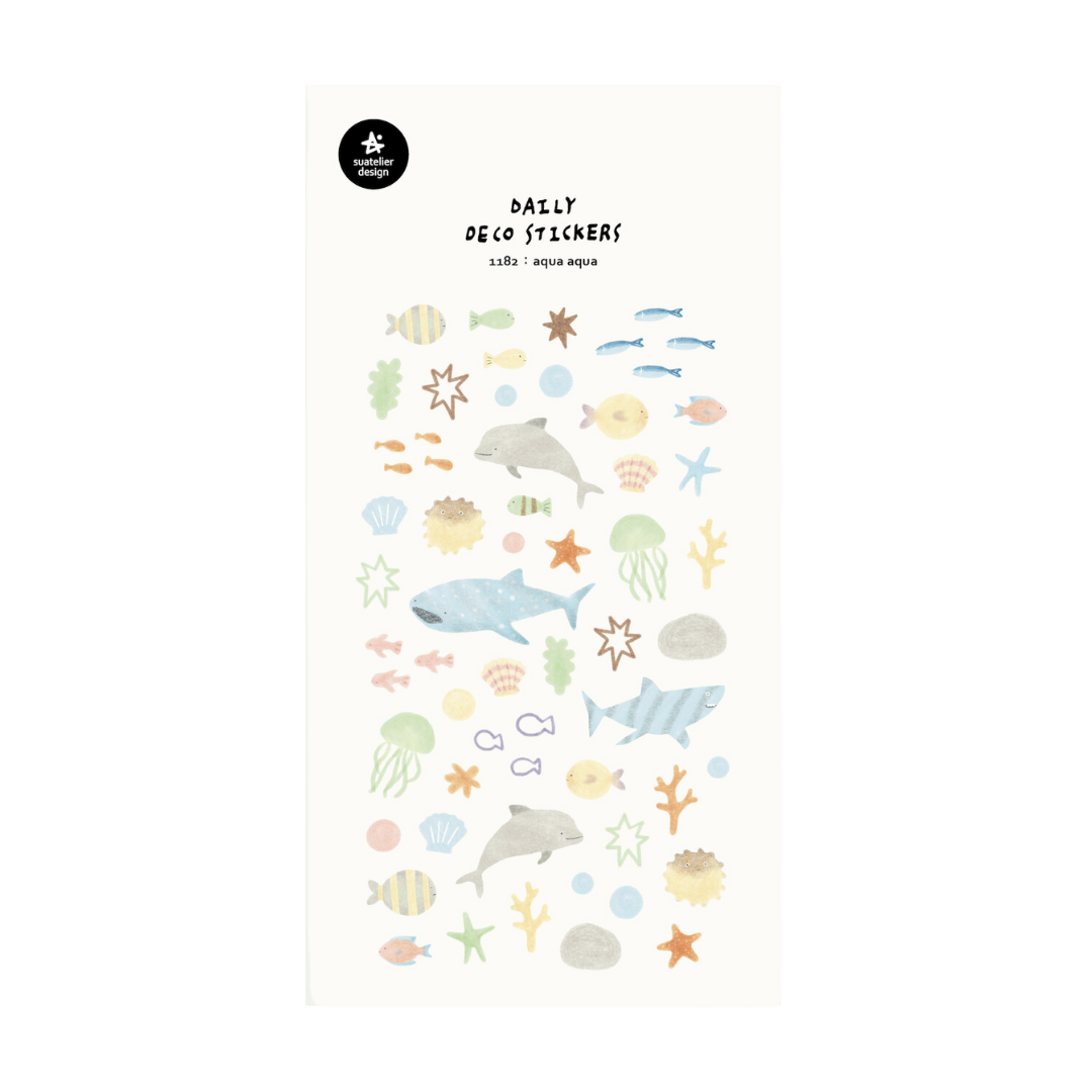 Suatelier Daily Deco Stickers — aqua aqua — sheet front