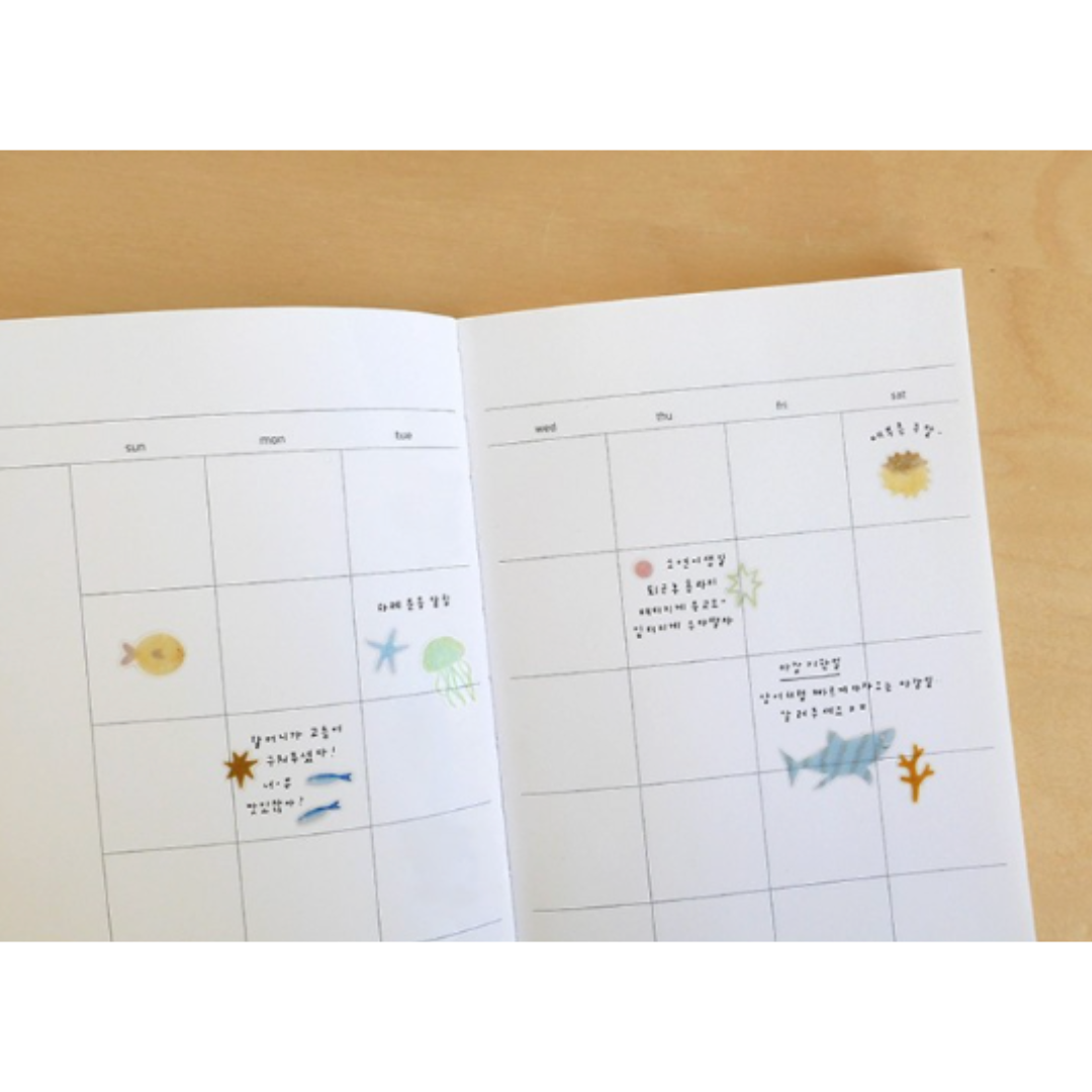 Suatelier Daily Deco Stickers — aqua aqua — flat lay