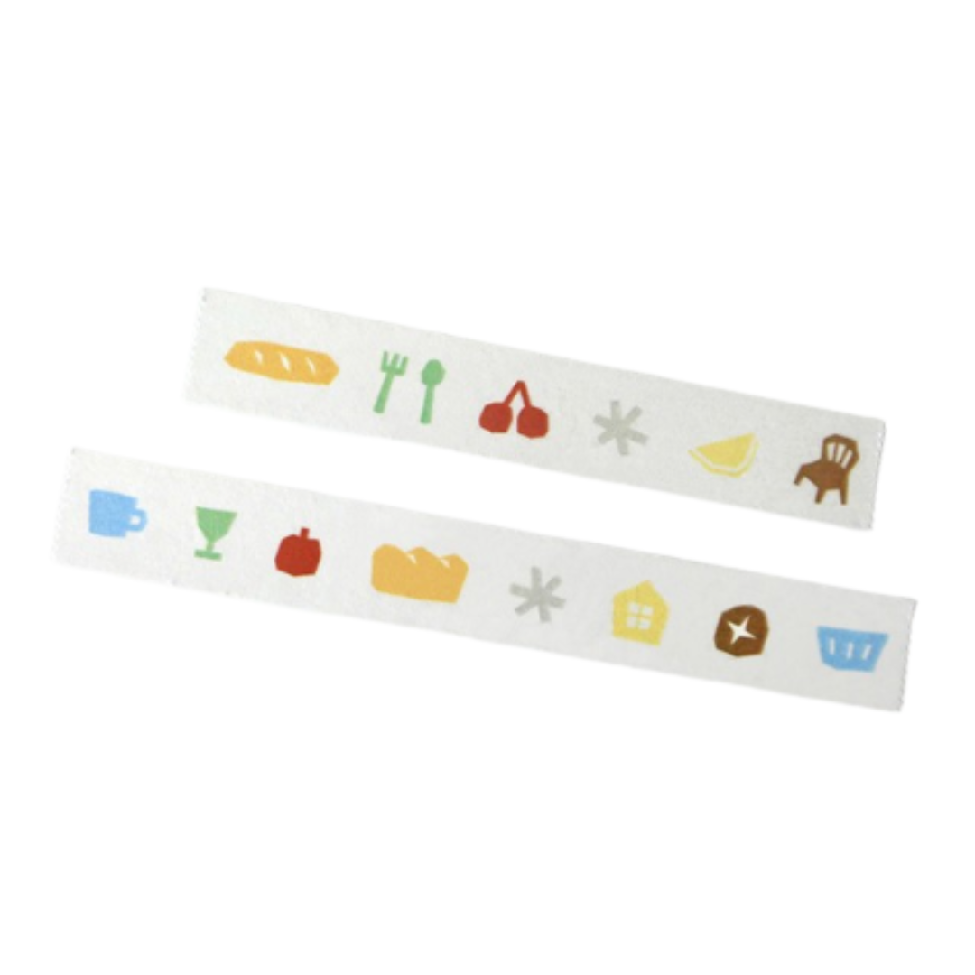 Suatelier Masking Tape — Illust.07 — rolled out on paper