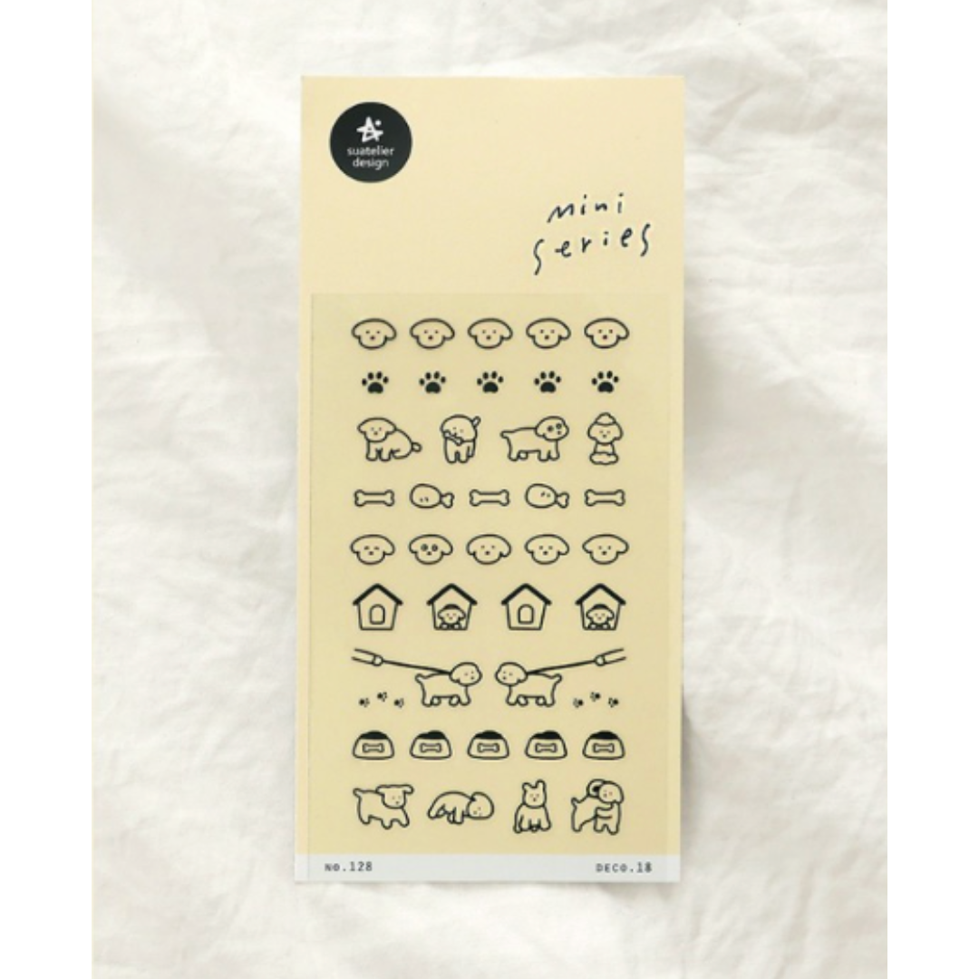 Suatelier Mini Series Sticker — Deco.18 (Dogs.02) — with packaging