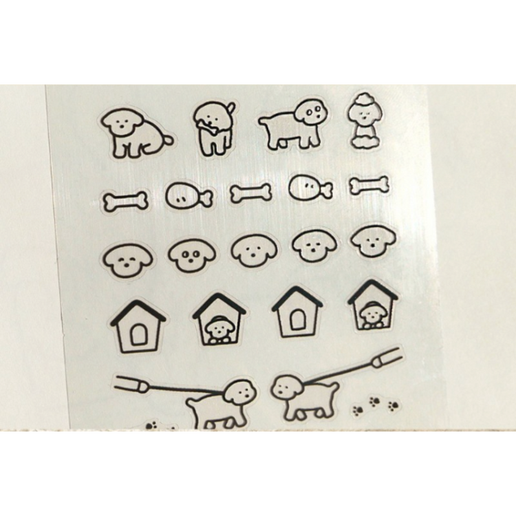 Suatelier Mini Series Sticker — Deco.18 (Dogs.02) — applied in a journal