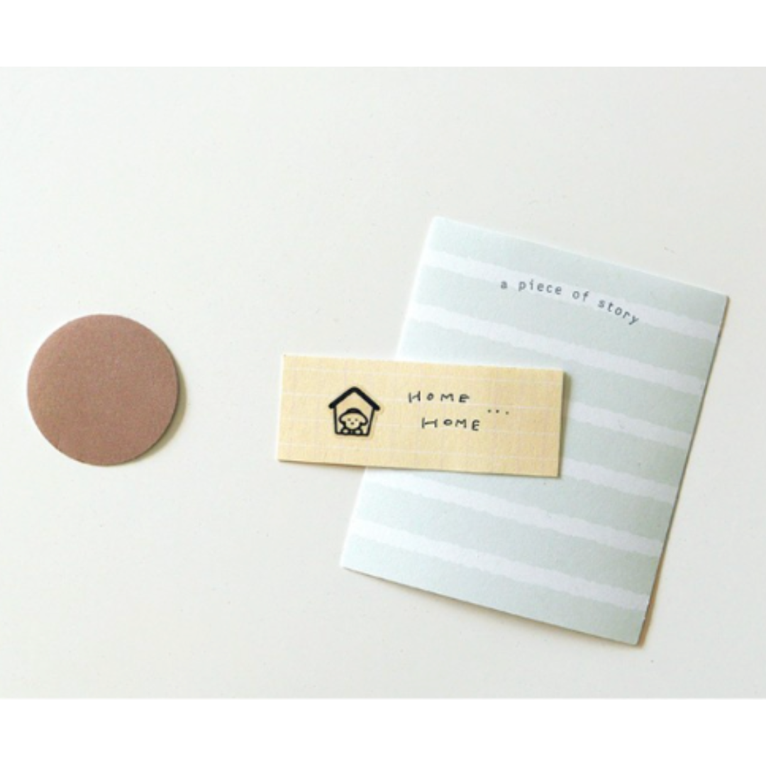 Suatelier Mini Series Sticker — Deco.18 (Dogs.02) — applied in a journal