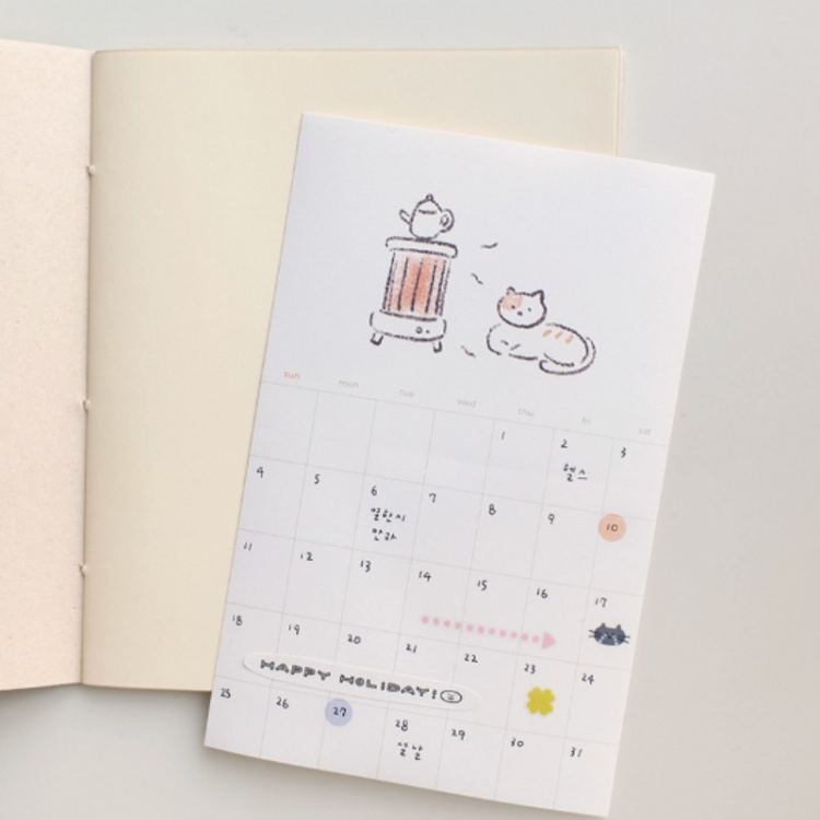Suatelier Monthly Plan Sticker — Monthly Plan.04 — applied in a journal