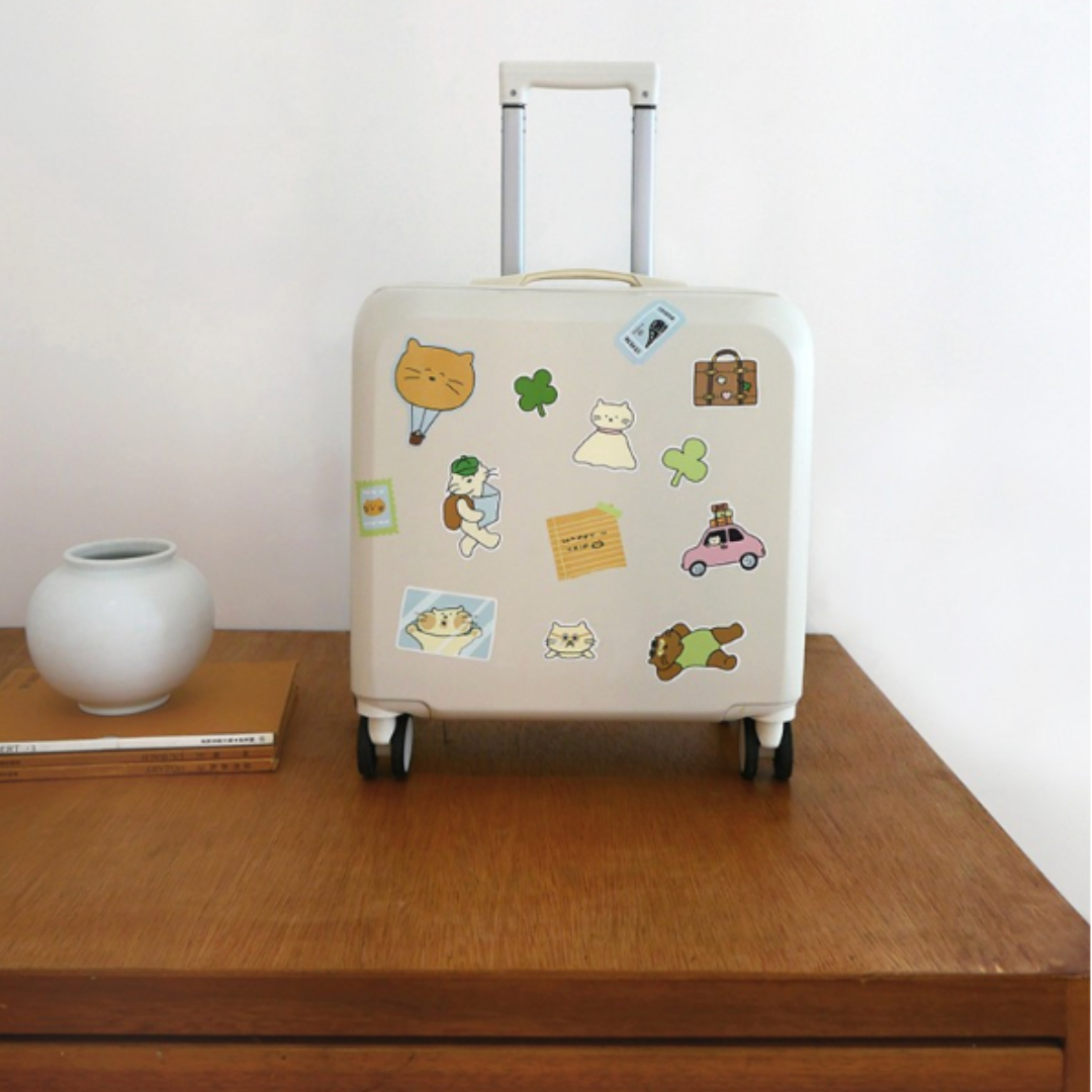 Suatelier Sticker — Cat's Happy Trip — with packaging