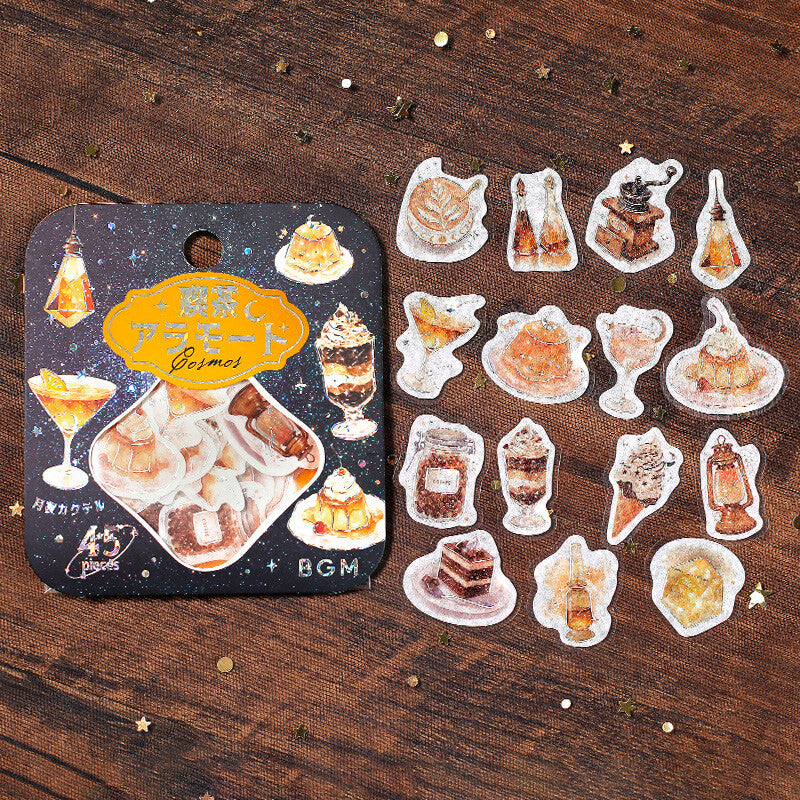 BGM Foil Stamping Flake Seal: Cafe Alamode a Space — The Starry Glow of Dusk — sheet front