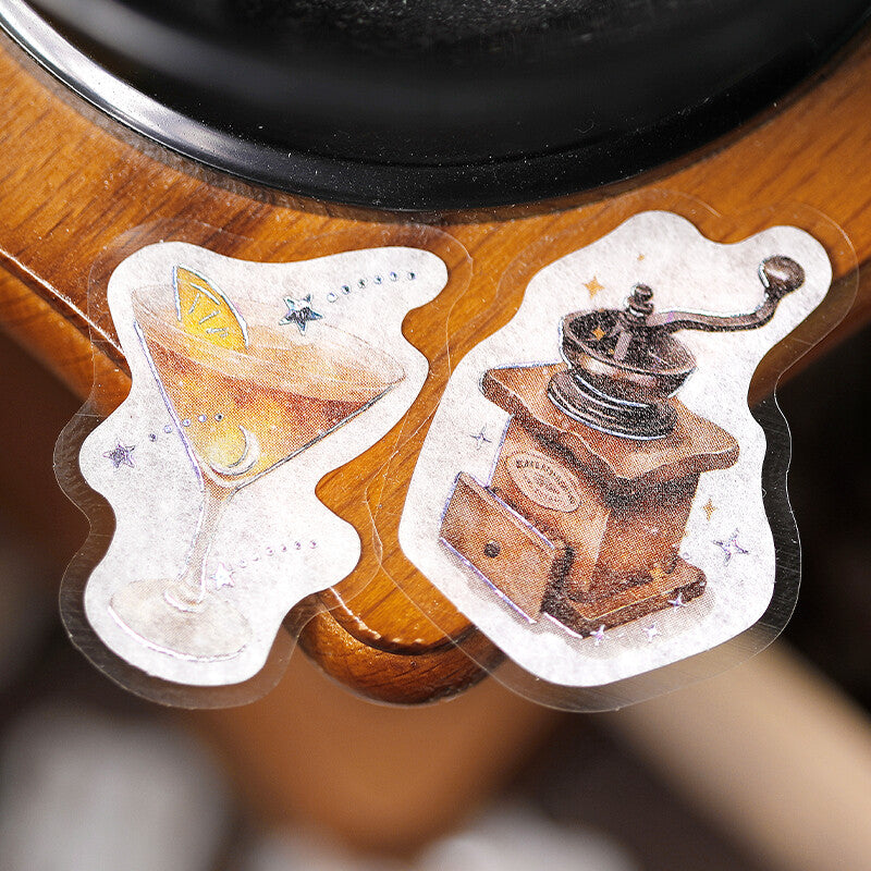 BGM Foil Stamping Flake Seal: Cafe Alamode a Space — The Starry Glow of Dusk — close-up