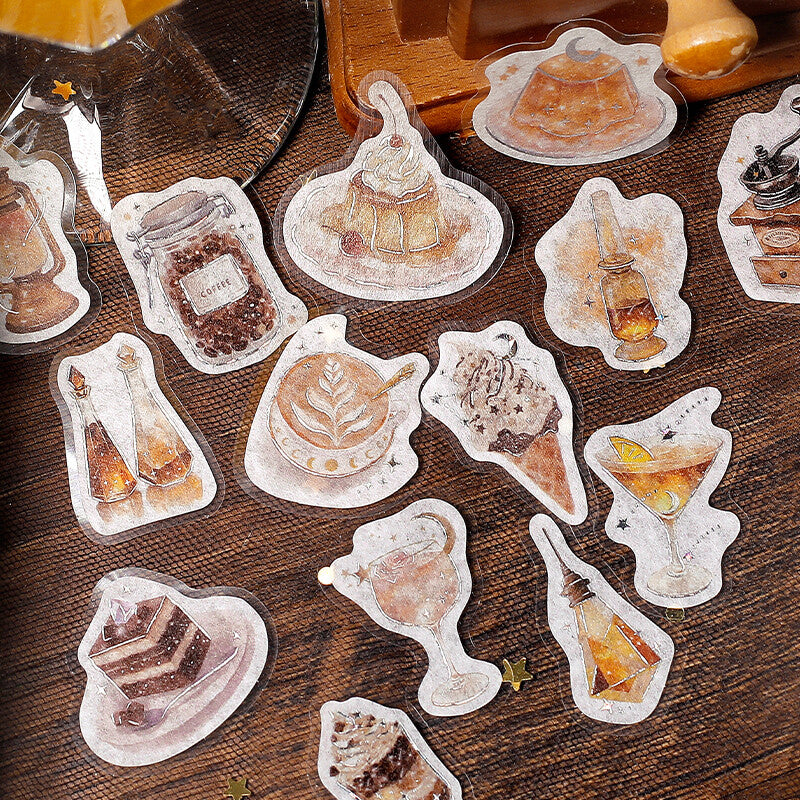 BGM Foil Stamping Flake Seal: Cafe Alamode a Space — The Starry Glow of Dusk — flat lay