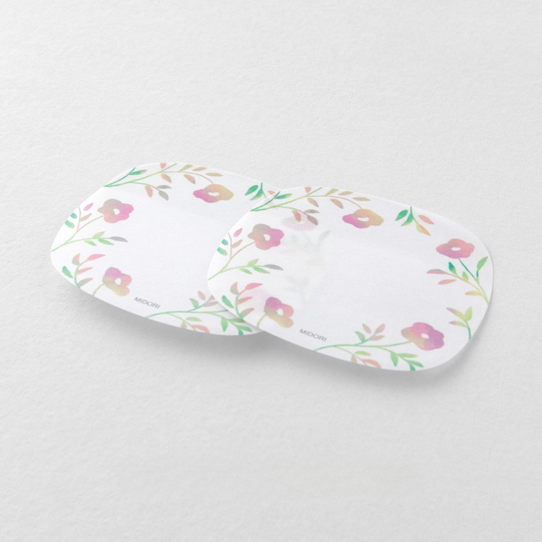 Midori Sticky Notes — Transparency Flower Pink — flat lay