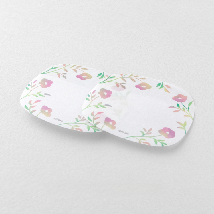 Midori Sticky Notes — Transparency Flower Pink — flat lay