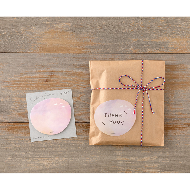 Midori Sticky Notes — Transparency Sunset — flat lay