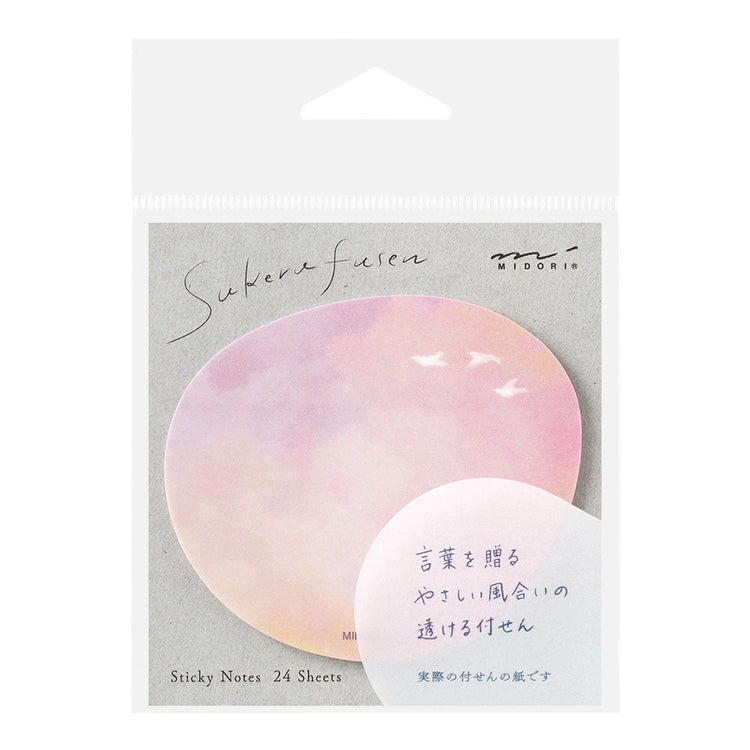 Midori Sticky Notes — Transparency Sunset — with packaging