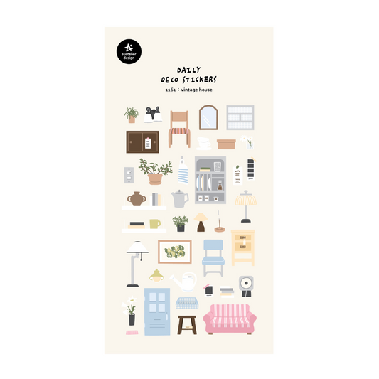 Suatelier Daily Deco Stickers — Vintage House — sheet front