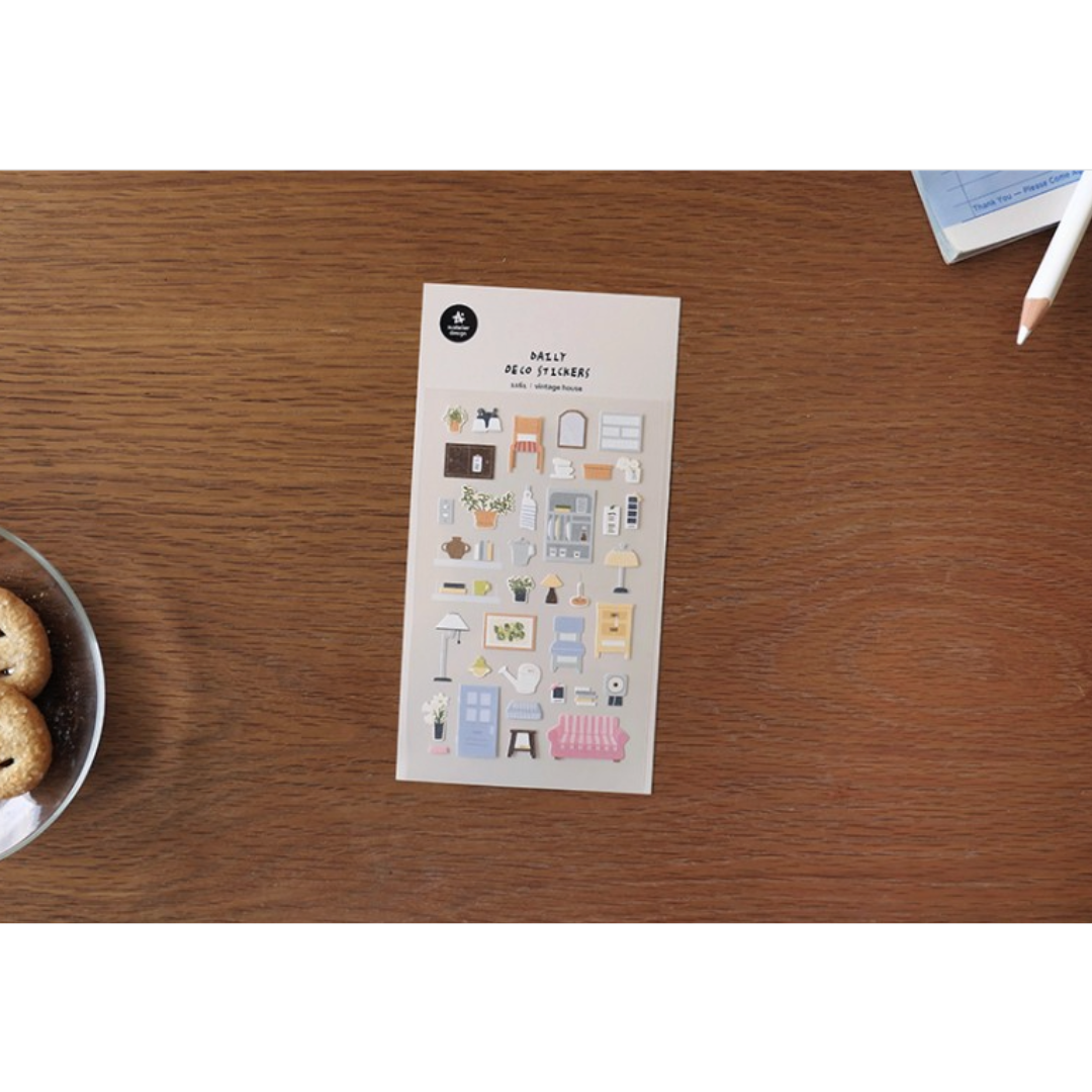 Suatelier Daily Deco Stickers — Vintage House — close-up