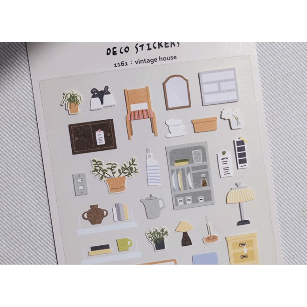 Suatelier Daily Deco Stickers — Vintage House — sheet front