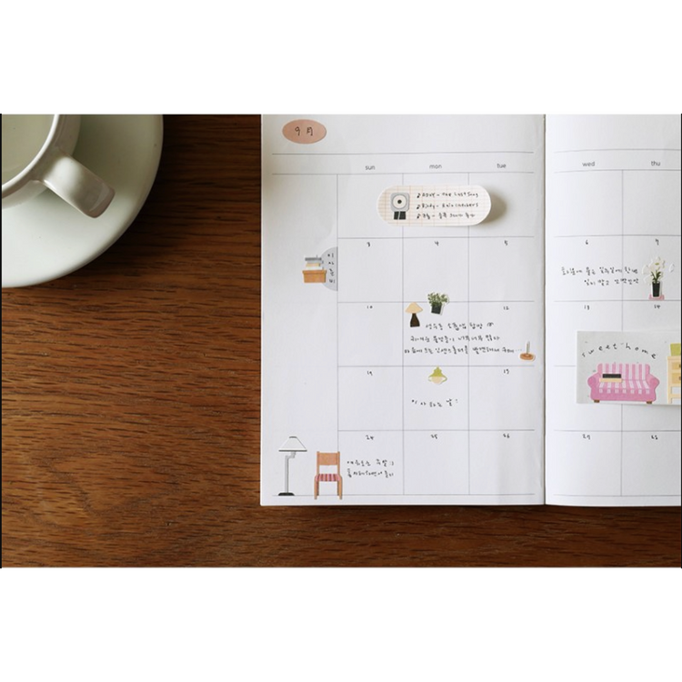 Suatelier Daily Deco Stickers — Vintage House — applied in a journal