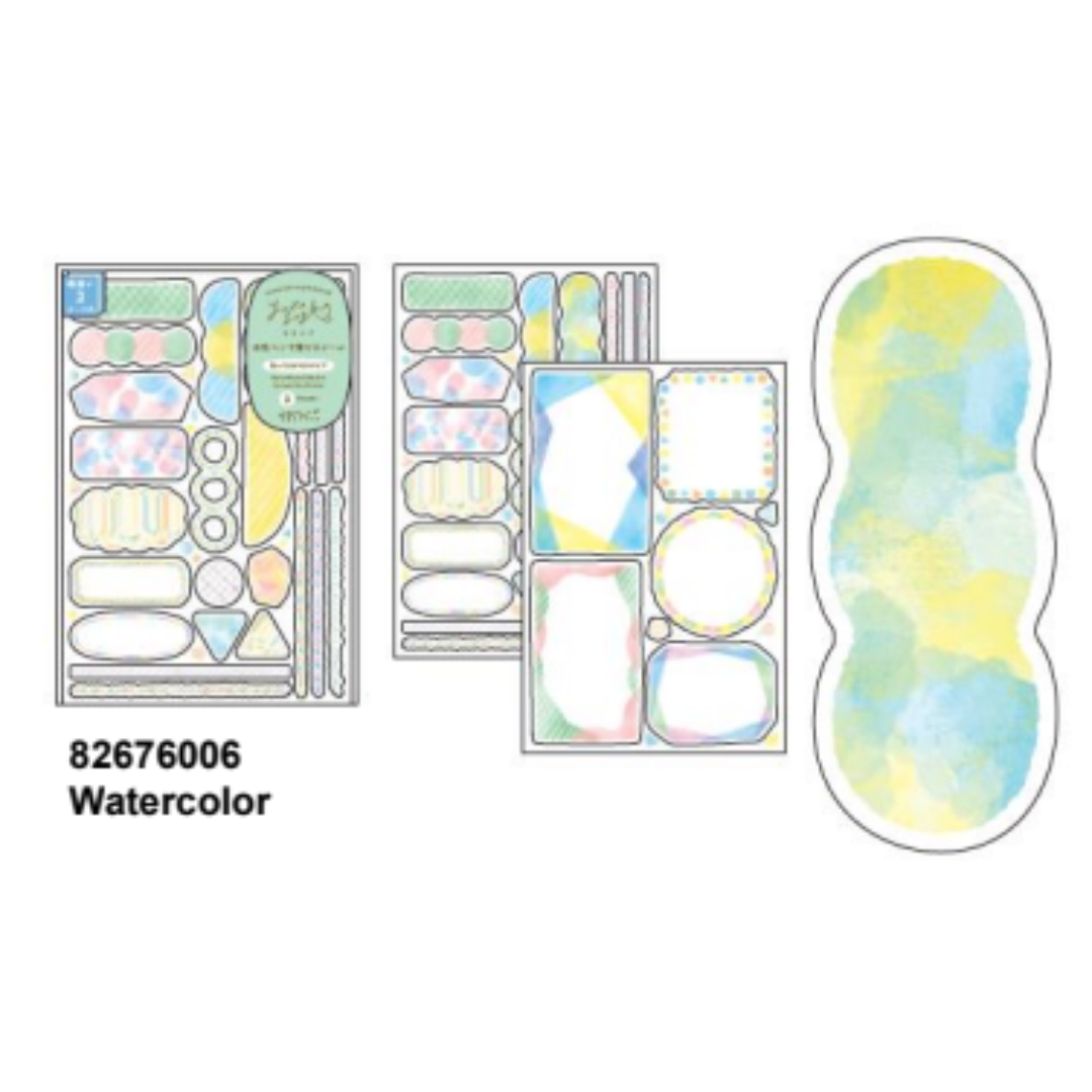 Midori Yuru Log Sticker <2 Sheets> — Watercolor — sticker detail