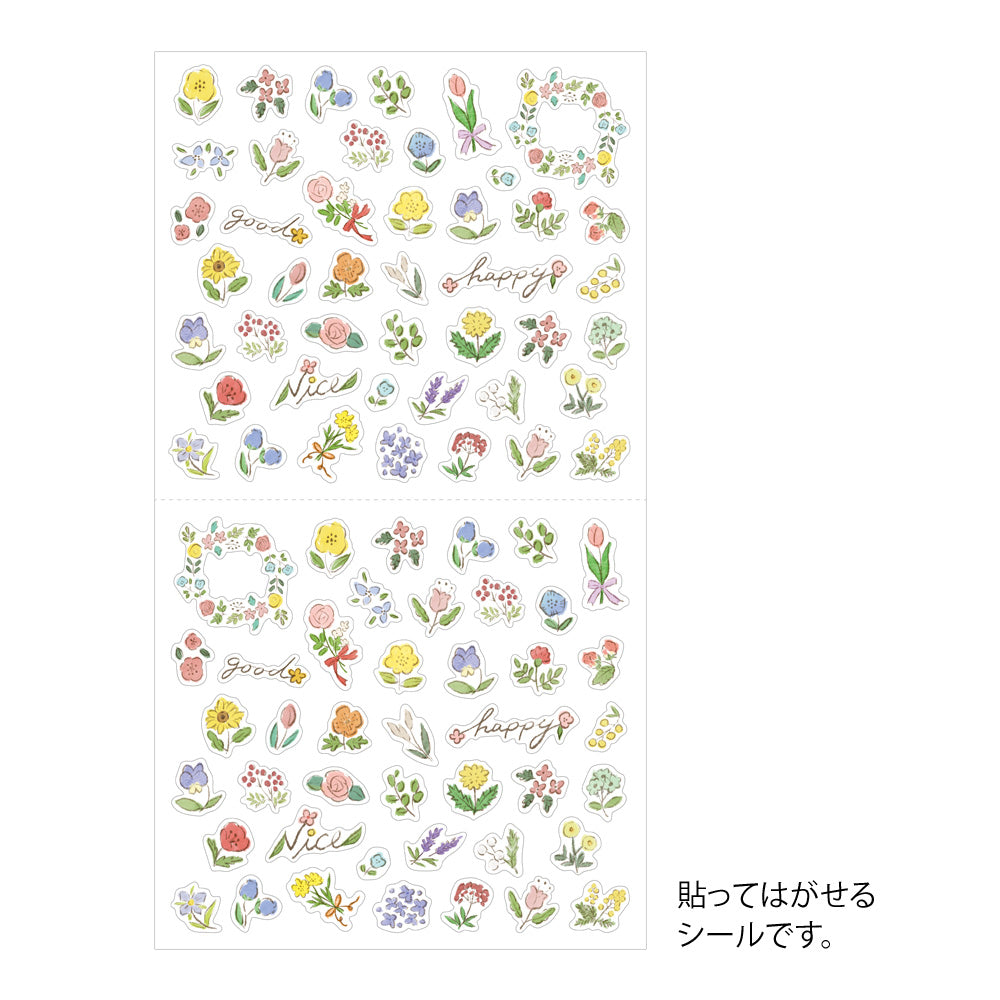Midori Sticker <1 Sheet> — Wild Flowers — sheet front