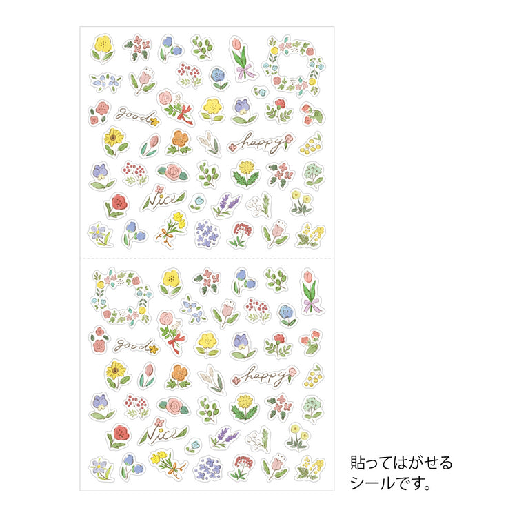 Midori Sticker <1 Sheet> — Wild Flowers — sheet front