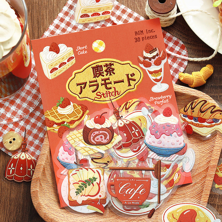 BGM Clear Seal: Cafe À la Mode - Embroidery Book (Red)